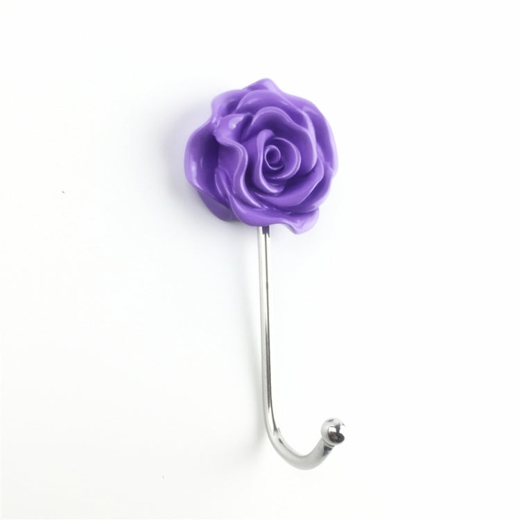 6 PCS Bathroom Non-perforated Rose Hook Non-marking Resin Adhesive Hook