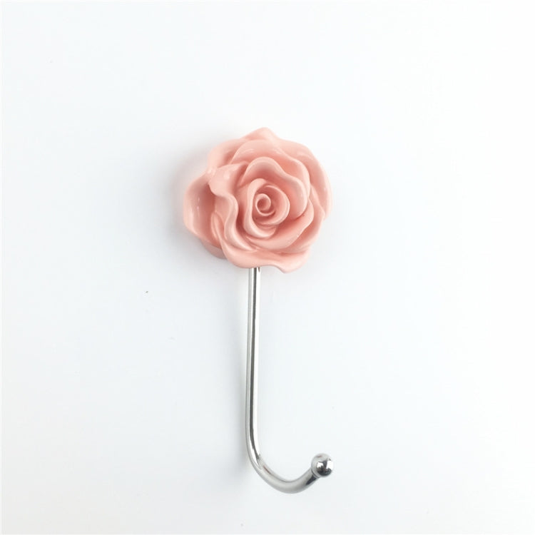 6 PCS Bathroom Non-perforated Rose Hook Non-marking Resin Adhesive Hook