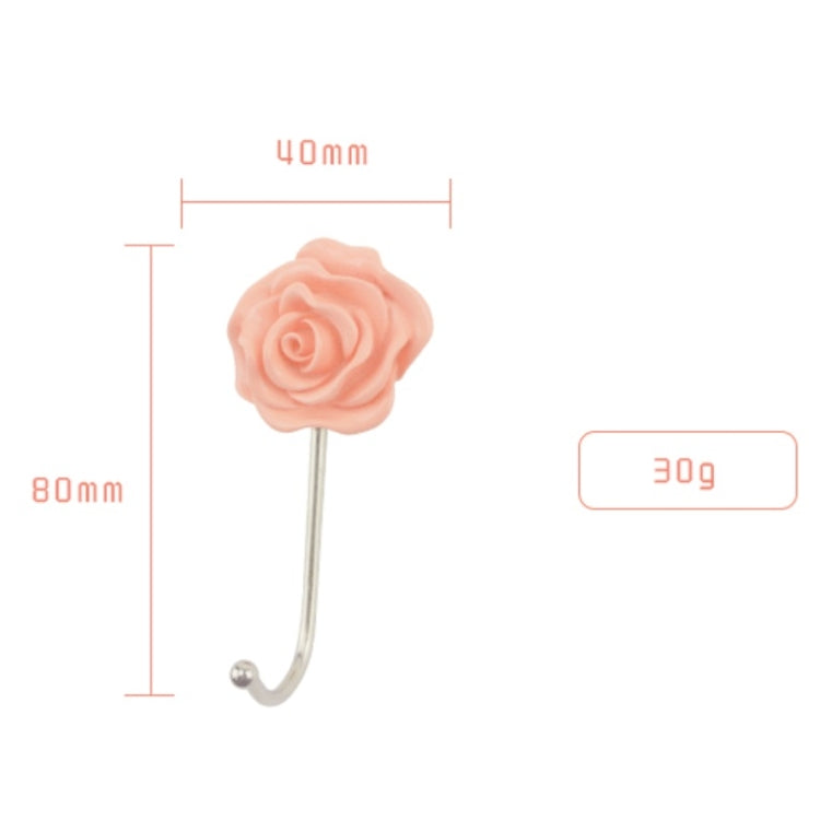 6 PCS Bathroom Non-perforated Rose Hook Non-marking Resin Adhesive Hook