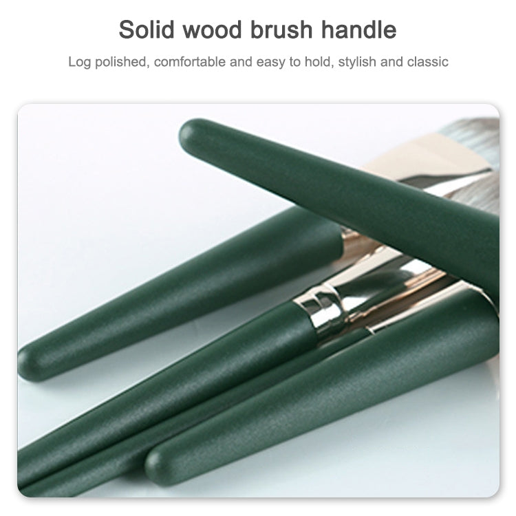 14 in 1 Super Soft Makeup Brush Set Beginner Beauty Tool, Exterior color: 14 Makeup Brushes + Green Bag
