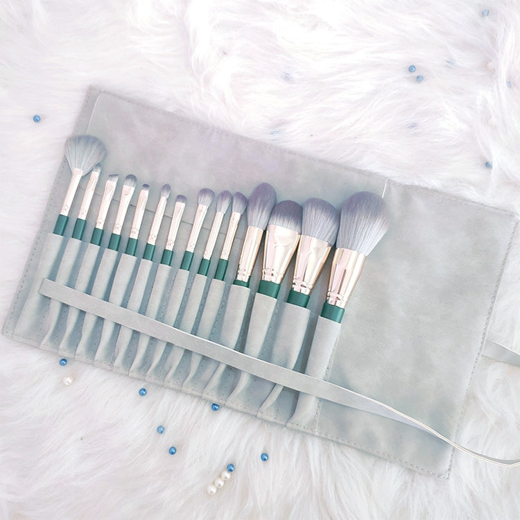 14 in 1 Super Soft Makeup Brush Set Beginner Beauty Tool, Exterior color: 14 Makeup Brushes + Gray Bag