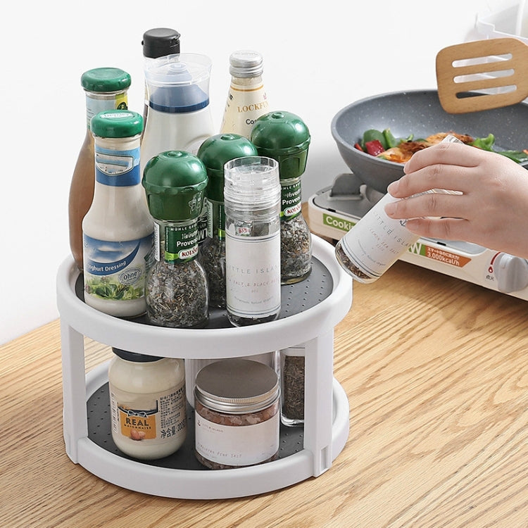 Kitchen Condiments Multi-function Rotating Type Shelf, Size:Double Layer