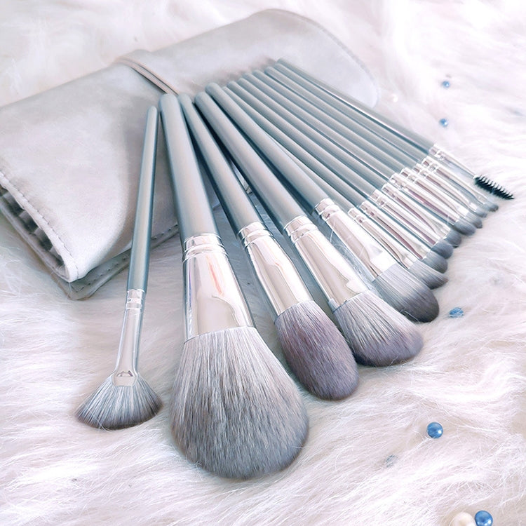 14 in 1  Makeup Brush Set Beauty Tool Brush for Beginners, Exterior color: 14 Makeup Brushes + Gray Bag