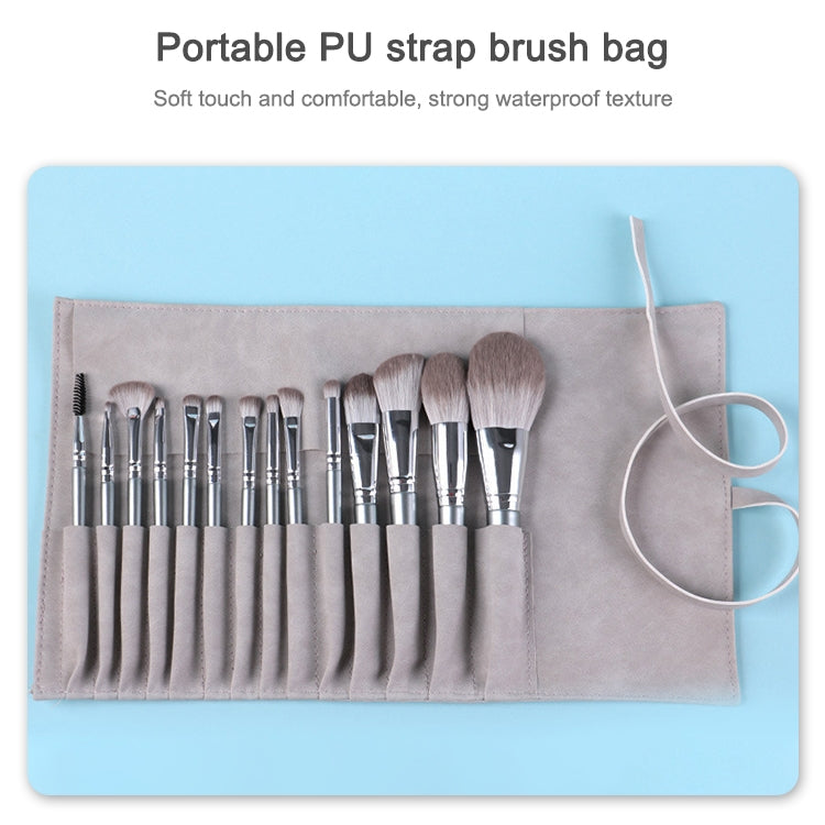 14 in 1  Makeup Brush Set Beauty Tool Brush for Beginners, Exterior color: 14 Makeup Brushes + Gray Bag
