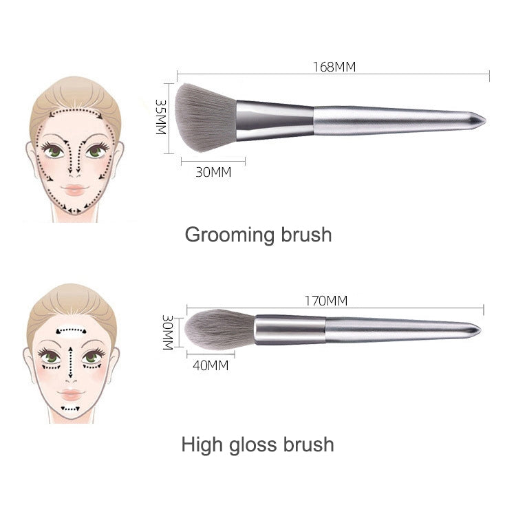 10 in 1 Makeup Brush Set Beauty Tool Brush for Beginners, Specification:10 Makeup Brushes+ Zipper Bag