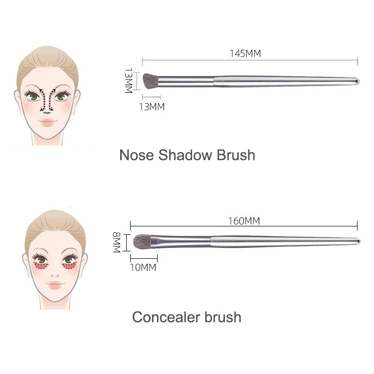 10 in 1 Makeup Brush Set Beauty Tool Brush for Beginners, Specification:10 Makeup Brushes+ Zipper Bag
