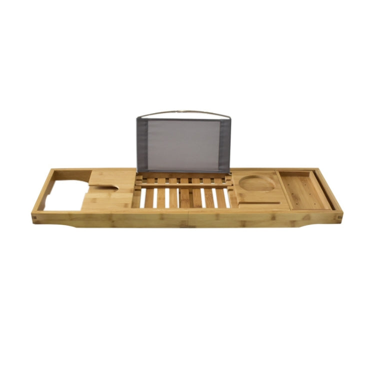 Bamboo Bathtub Rack Telescopic Multifunctional Toilet Rack Bathroom Soaking Rack, Style:Middle-strip