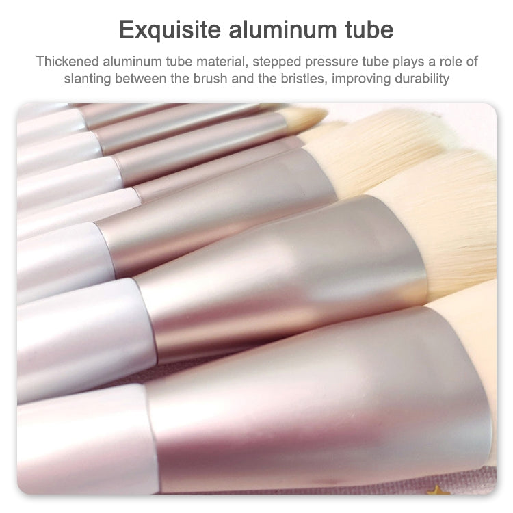 8 in 1 Makeup Brush Set Beginner Portable Soft Hair Facial Beauty Brush, Exterior color: 8 Jade White