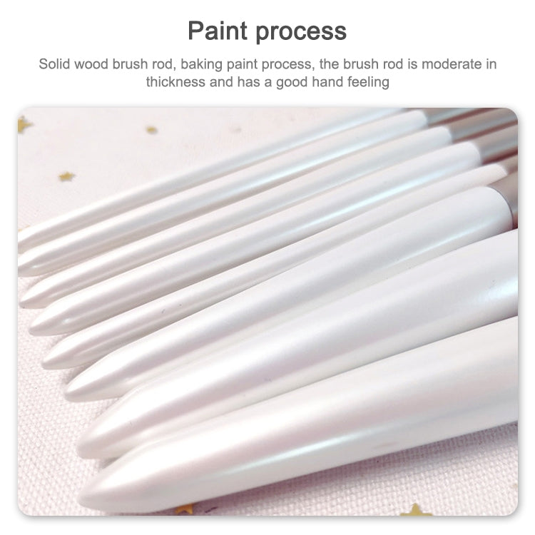 8 in 1 Makeup Brush Set Beginner Portable Soft Hair Facial Beauty Brush, Exterior color: 8 Jade White