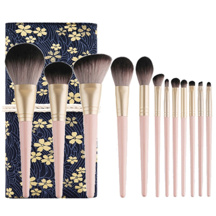 12 in 1 Makeup Brush Set Beauty Tool Brush for Beginners, Exterior color: 12 Makeup Brushes + Blue Bag