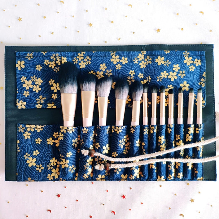12 in 1 Makeup Brush Set Beauty Tool Brush for Beginners, Exterior color: 12 Makeup Brushes + Blue Bag