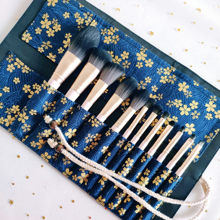 12 in 1 Makeup Brush Set Beauty Tool Brush for Beginners, Exterior color: 12 Makeup Brushes + Blue Bag
