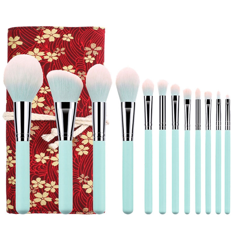 12 in 1 Makeup Brush Set Soft Beauty Tool Brush, Exterior color: 12 Makeup Brushes + Red Bag