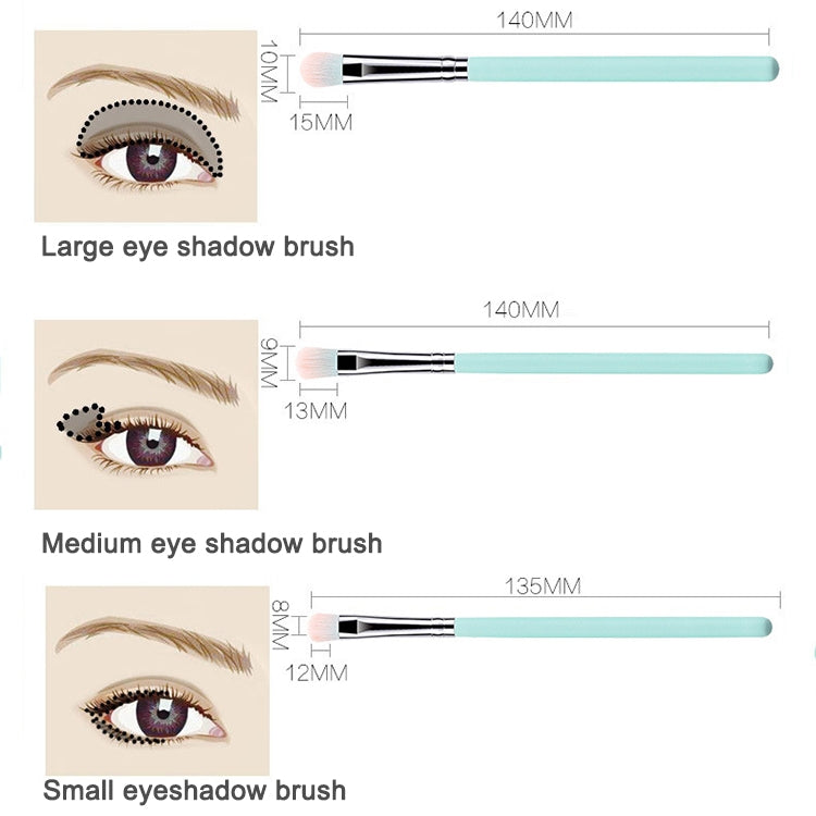 12 in 1 Makeup Brush Set Soft Beauty Tool Brush, Exterior color: 12 Makeup Brushes + Cyan Bag