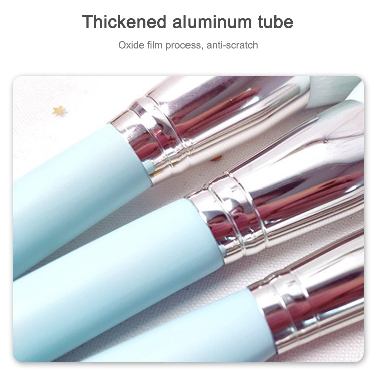 12 in 1 Makeup Brush Set Soft Beauty Tool Brush, Exterior color: 12 Makeup Brushes + Cyan Bag