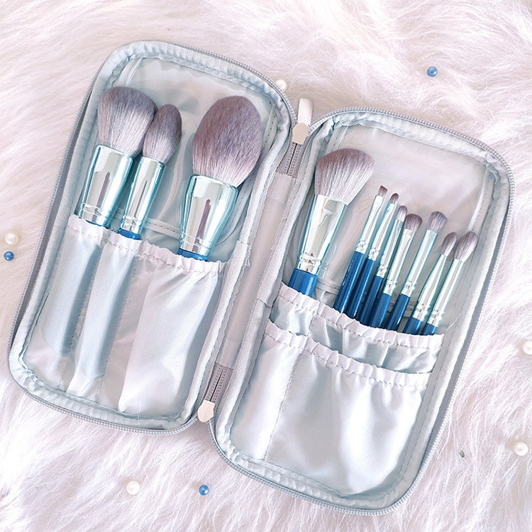 11 in 1 Makeup Brush Set Beauty Tool Brush for Beginners, Exterior color: 11 Makeup Brushes + Silver Bag