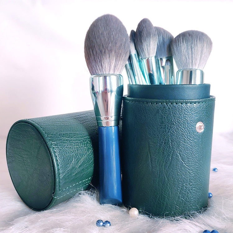 11 in 1 Makeup Brush Set Beauty Tool Brush for Beginners, Exterior color: 11 Makeup Brushes + Green Tube