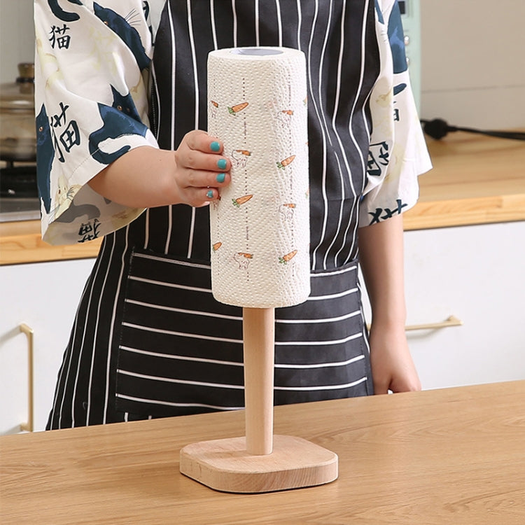 2 PCS Household Solid Wood Paper Roll Holder Kitchen Extended Vertical Absorbent Paper Rack
