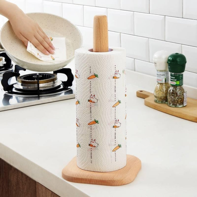 2 PCS Household Solid Wood Paper Roll Holder Kitchen Extended Vertical Absorbent Paper Rack