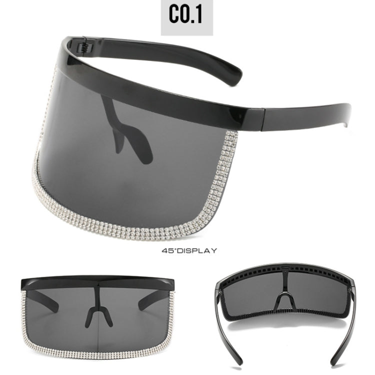 Diamond Anti-peeping Sun Mirror Integrated Anti-foam Sunscreen Mask Glasses