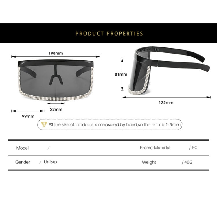 Diamond Anti-peeping Sun Mirror Integrated Anti-foam Sunscreen Mask Glasses