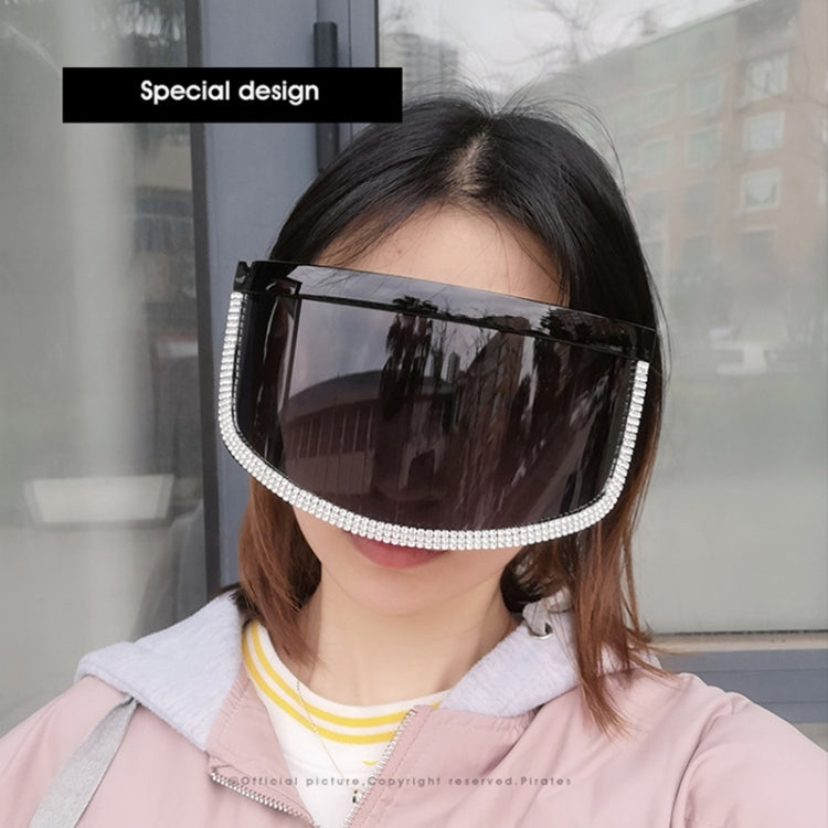 Diamond Anti-peeping Sun Mirror Integrated Anti-foam Sunscreen Mask Glasses
