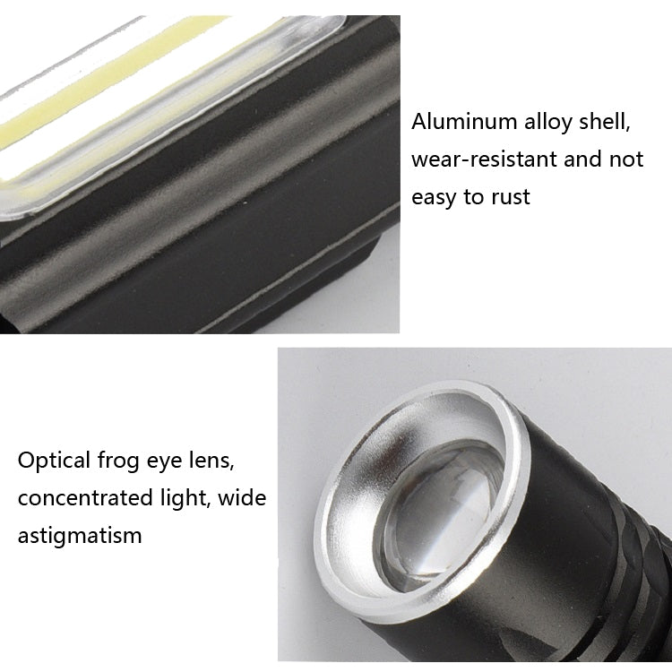 Aluminum Alloy Small Flashlight Tail With Magnet Usb Rechargeable Cob Mini Flashlight Zoom Light Flashlight