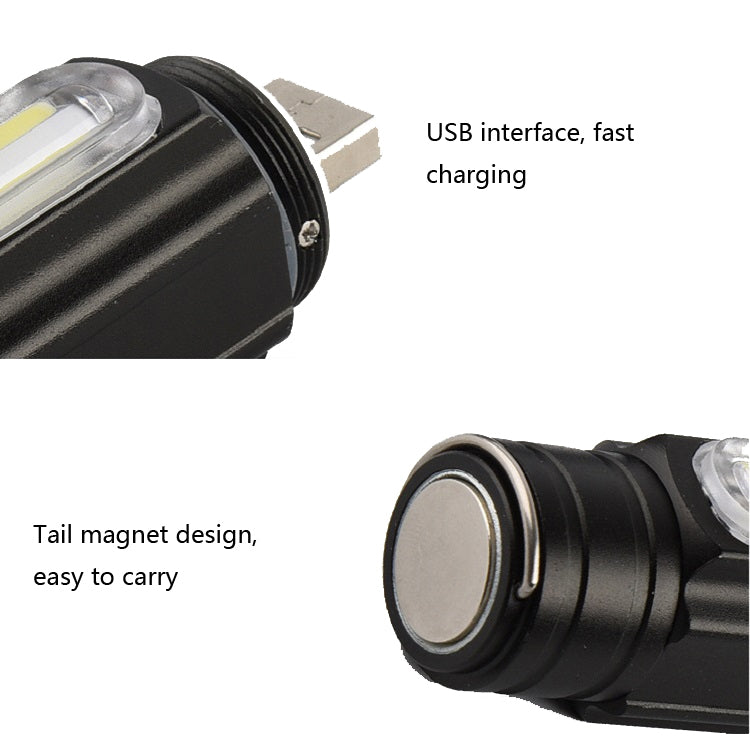 Aluminum Alloy Small Flashlight Tail With Magnet Usb Rechargeable Cob Mini Flashlight Zoom Light Flashlight