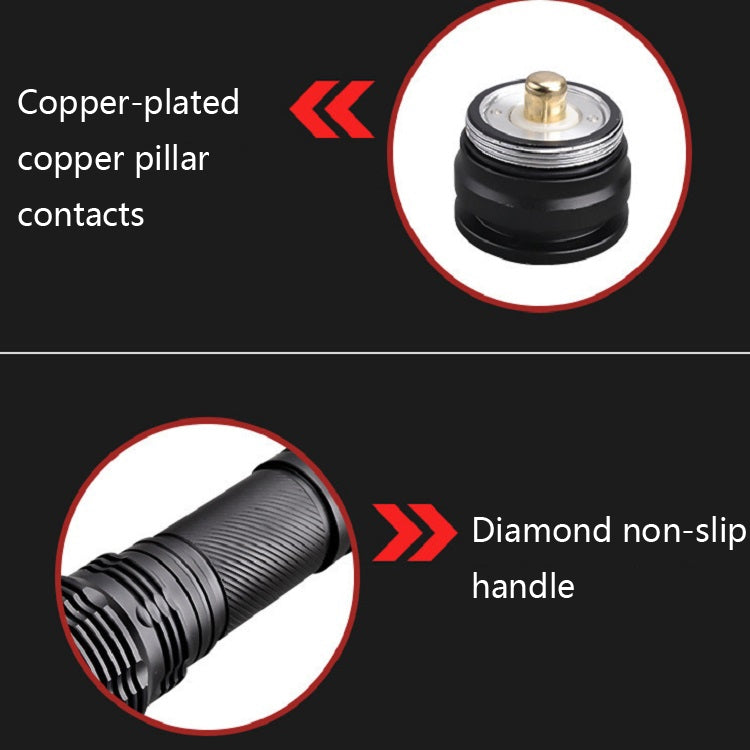 Strong Light Outdoor Waterproof Long-range Flashlight T6 Mini Rechargeable Zoom LED Flashlight