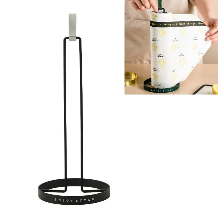 Kitchen Vertical Paper Towel Rack Kitchen Cling Film Storage Rack(Black)