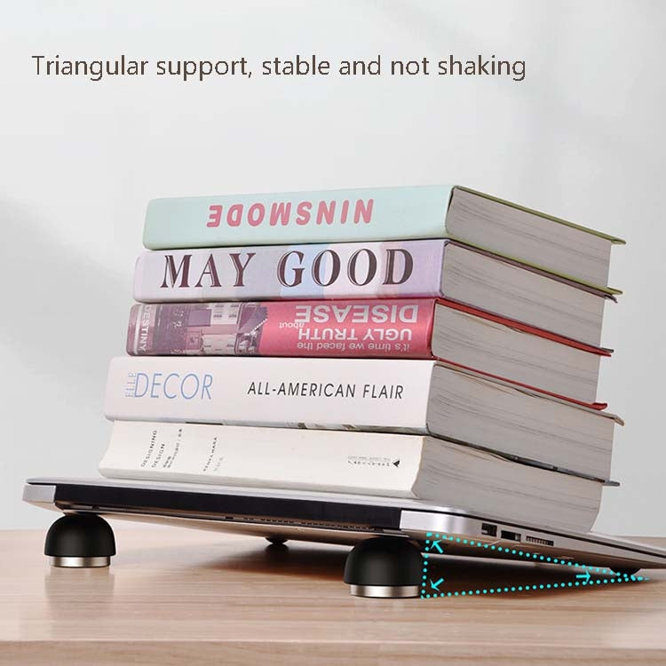 Creative Laptop Compact Portable Invisible Mushroom Stand Desktop Heightening Fan Heater Shelf(Black)