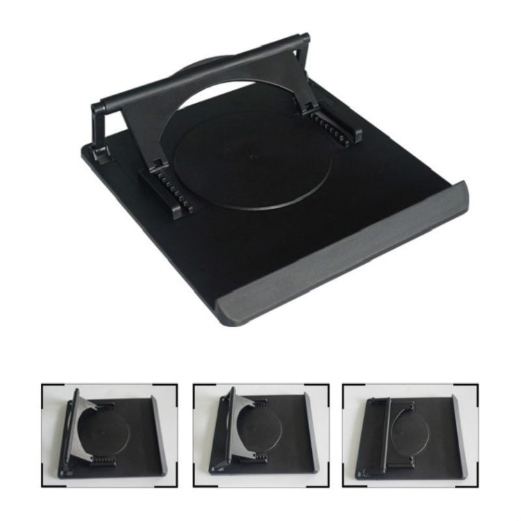The 360-degree Rotation Angle Copy Table Base Supports Folding Computer Cooling Base Adjustment Bracket(Black)