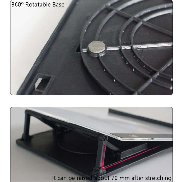 The 360-degree Rotation Angle Copy Table Base Supports Folding Computer Cooling Base Adjustment Bracket(Black)