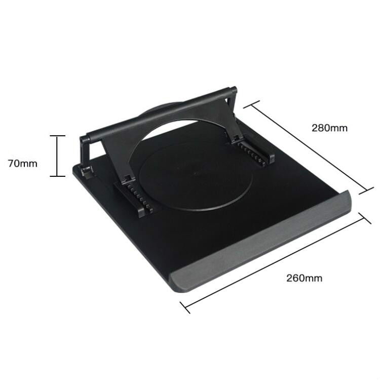 The 360-degree Rotation Angle Copy Table Base Supports Folding Computer Cooling Base Adjustment Bracket(Black)