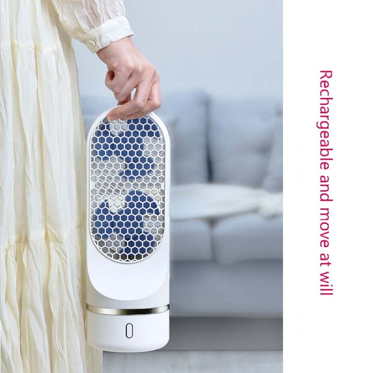 Automatic Shaking Head Tower Fan Desktop USB Charging Double Spiral Fan