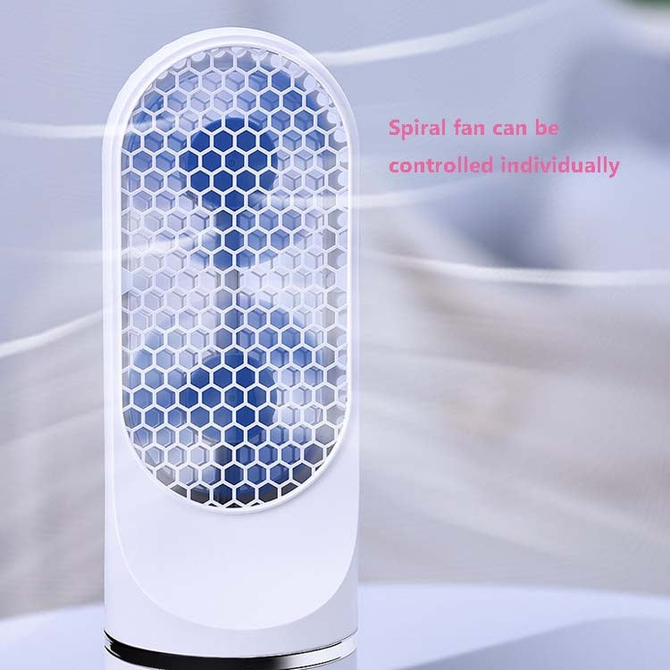 Automatic Shaking Head Tower Fan Desktop USB Charging Double Spiral Fan
