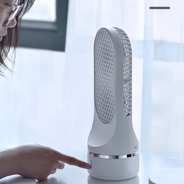 Automatic Shaking Head Tower Fan Desktop USB Charging Double Spiral Fan