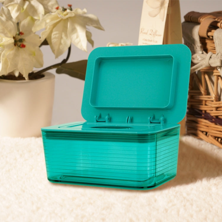 Wet Tissue Box Plastic Portable Multi-function Drawer With Lid(Dark Green)