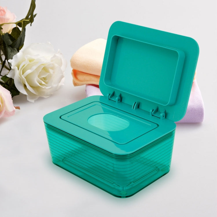 Wet Tissue Box Plastic Portable Multi-function Drawer With Lid(Dark Green)