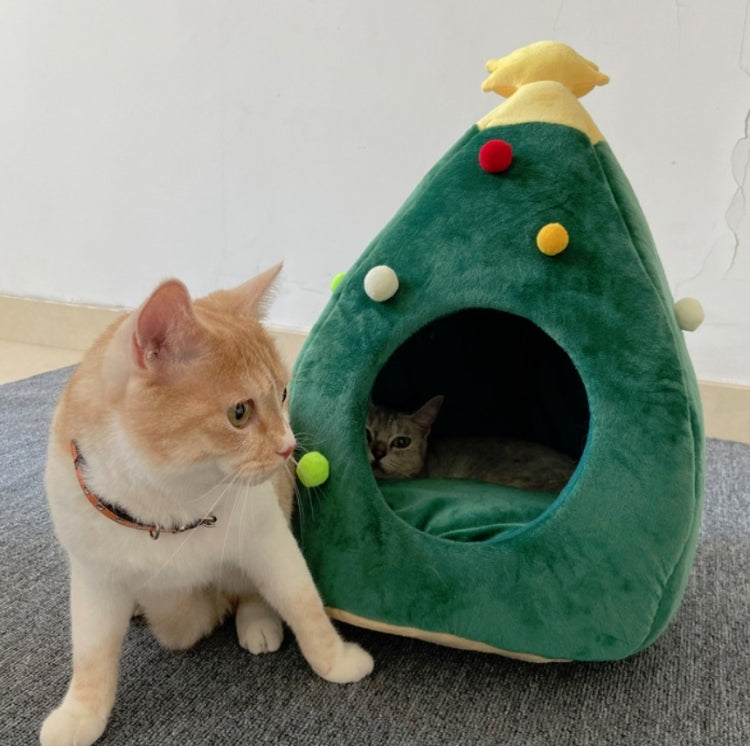Christmas Tree Pet House Warm Winter Pet Supplies, Size:M