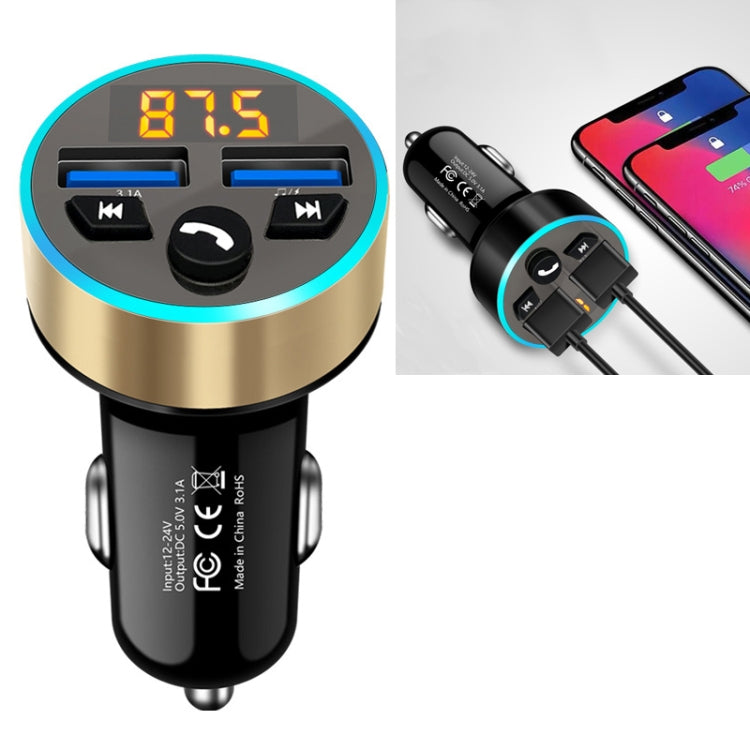 Halo Car MP3 Bluetooth Player Car Charger Car FM Transmitter 3.1A Car Charger