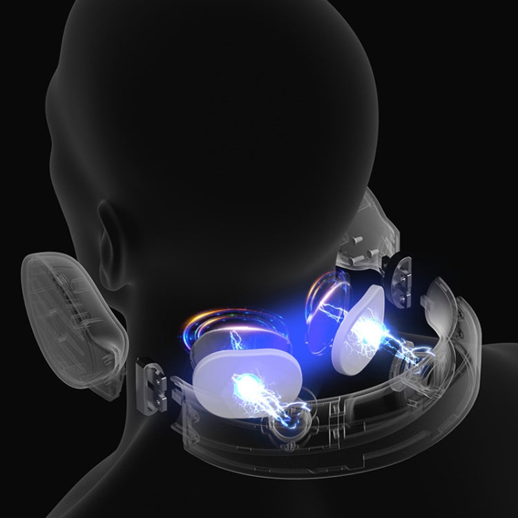 UDV Smart Shoulder and Cervical Spine Massager Hot Compress Electric Wave Pulse Neck Protector, Colour: Bright moon white