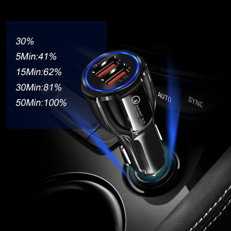 2 PCS QC3.0+3.1A Car Charger Dual USB 6A Halo Wine Bottle Fast Charge Car Charger