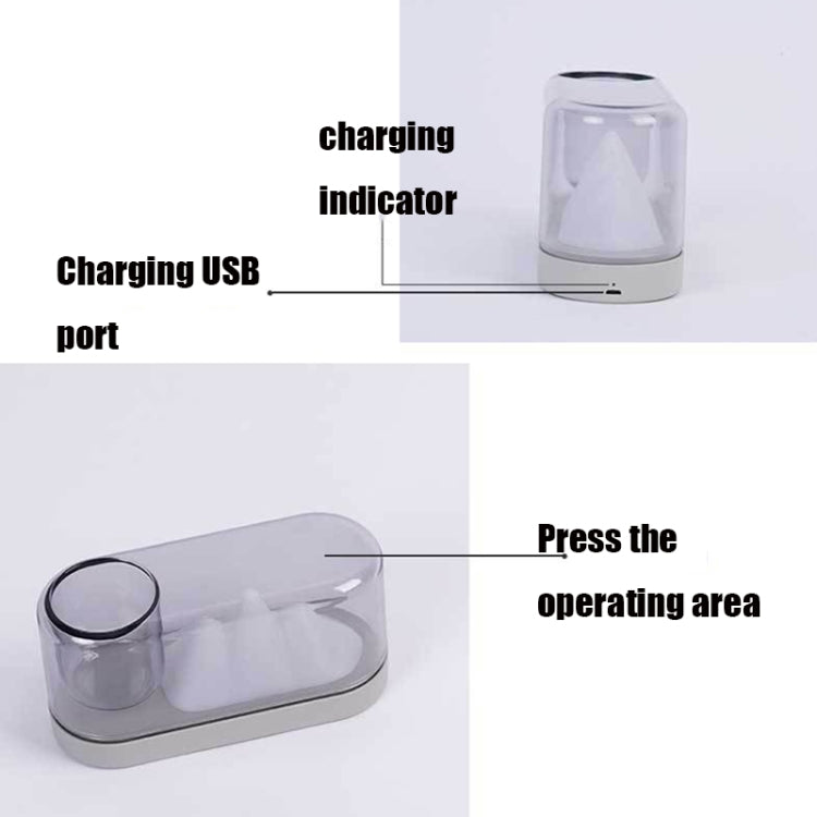 LED Rechargeable Bedside Night Light  Learning and Eye Protection Mountain Table Lamp(White)