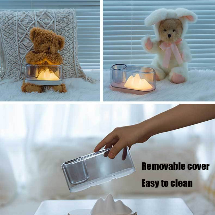 LED Rechargeable Bedside Night Light  Learning and Eye Protection Mountain Table Lamp(White)