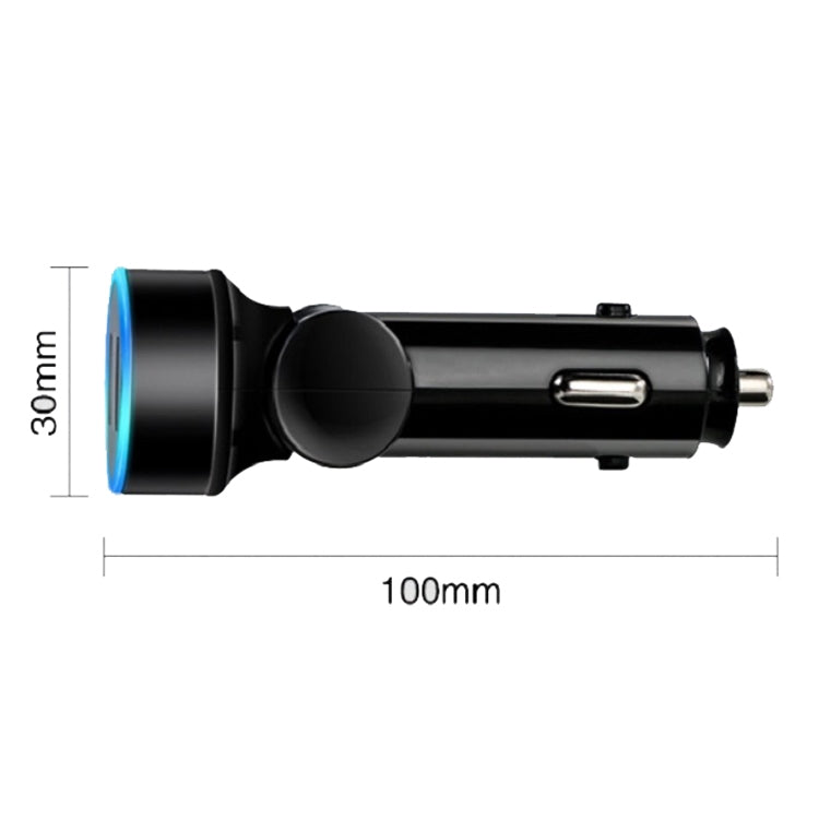 2 PCS Aluminum Ring Rotating Digital Display Car Charger Dual USB Multi-function Display Fast Charge 3.1A Car Charger