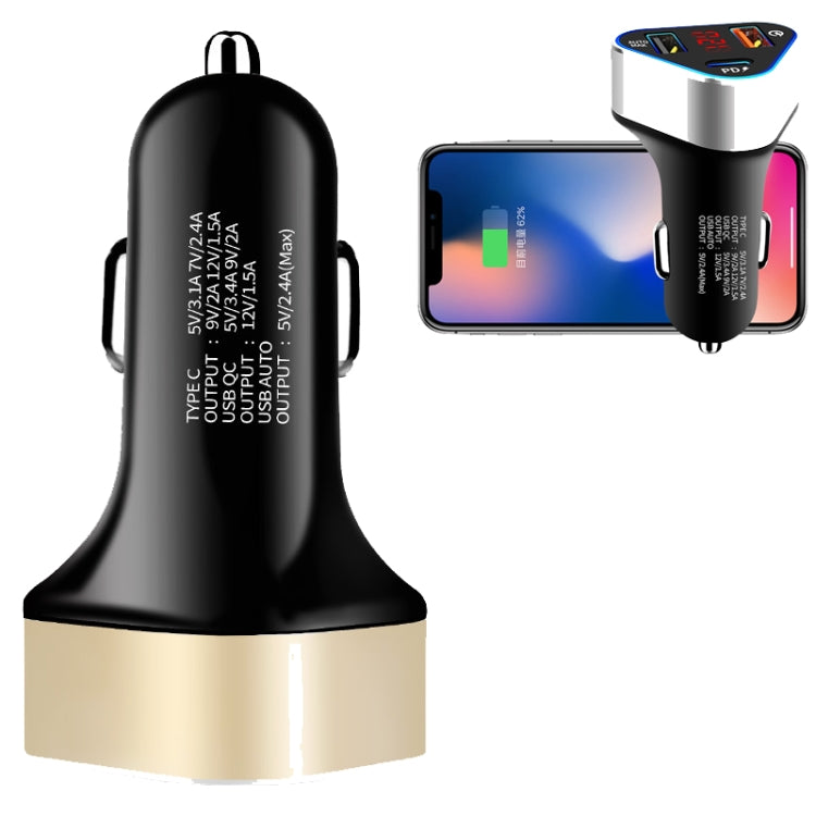 Digital Display PD+QC3.0+2.4A Car Charger TYPE-C Car Phone Charger