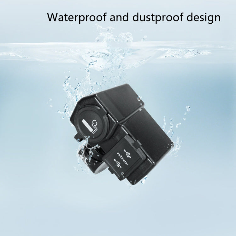 Motorcycle Car Dual USB Mobile Phone Charger With Cigarette Lighter Interface Multi-function Digital Display Car Charger, Style:DYUK-2 Green Light