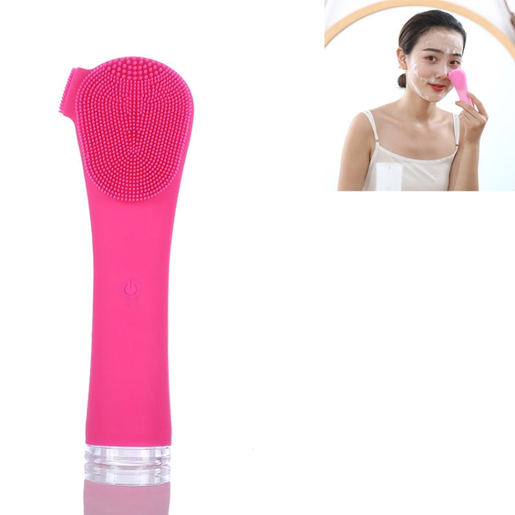 Pore Cleaner Silicone Ultrasonic Electric Facial Cleanser(Rose Red)