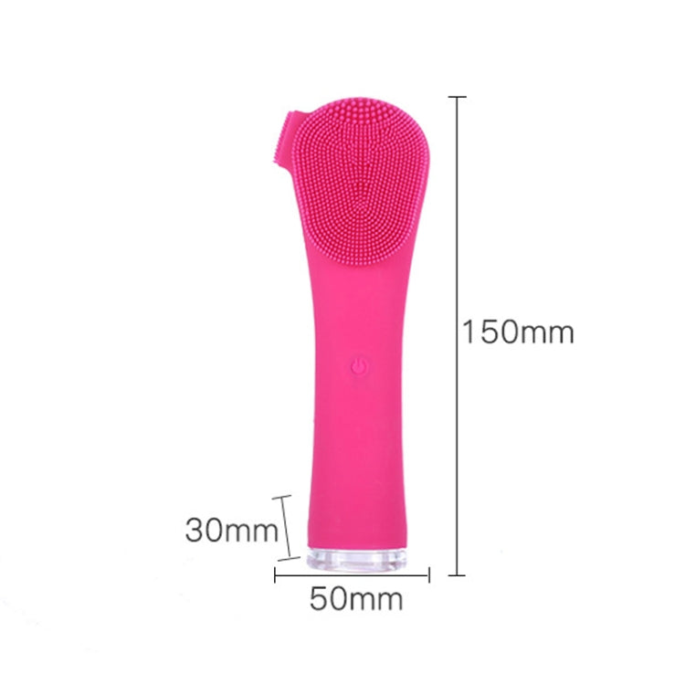 Pore Cleaner Silicone Ultrasonic Electric Facial Cleanser(Rose Red)